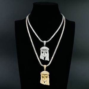 Pendentif personnalisé pour homme en argent sterling 925, style hip-hop, plaqué rhodium, avec chaîne en moissanite glacée, certifié, pour fêtes et événements - Product Image 1