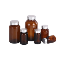 Bouteille vide en verre brun avec bouchon noir, résistante à la lumière, à large ouverture, 60ml, 75ml, 100ml, 120ml, 150ml, 200ml