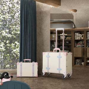 <span class=keywords><strong>Retro</strong></span> Mini 13 Zoll Spinner Koffer für weibliche Passwort Kosmetik koffer mit kleiner Tasche Lenkrad Koffer - Product Image 3