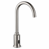 Robinet de lavabo automatique infrarouge sans contact à capteur, bec col de cygne mains libres pour salle de bain