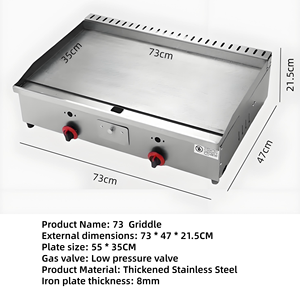Plancha de Acero Inoxidable a Gas para Cocina Comercial de Restaurante, Parrilla para Filetes, <span class=keywords><strong>Teppanyaki</strong></span>, Fácil de Limpiar, para <span class=keywords><strong>Hotel</strong></span> - Product Image 6