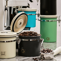 Boîte à café hermétique en acier inoxydable de qualité alimentaire, écologique, pour le stockage des grains, de la farine, du sucre, du thé, avec joint sous vide