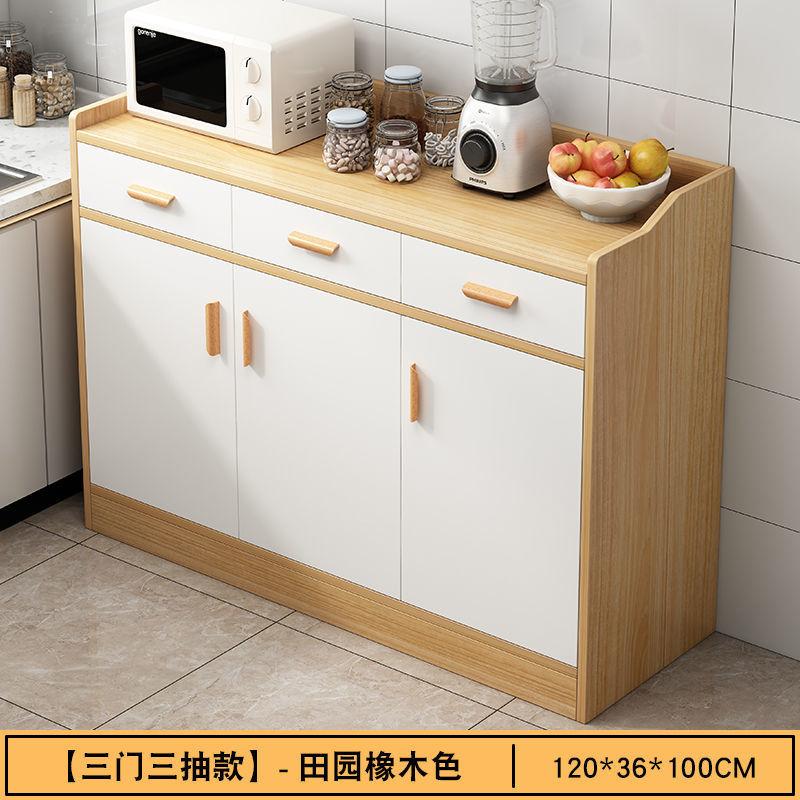 [Three doors, three drawers] Oak color + white 120cm