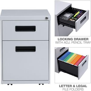 Archivador metálico Alera con dos cajones, color gris claro, 14 7/8 ancho x 19 1/8 profundo x 21 3/4 alto - Product Image 3