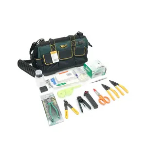 Set kit peralatan FTTH ST3900, alat terminasi serat optik, pengupas kabel alkohol, tas peralatan FTTH splicing, pengukur daya optik