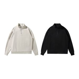 Sudadera con capucha de alta calidad con cremallera de un cuarto, estilo urbano, de peso pesado, oversize, 100% algodón, para invierno, lisa, súper suave, proveedor - Product Image 1