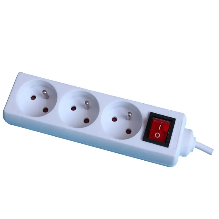 SK High Quality extension outlet Europe Type 4 Outlet Surge Protector with Switch outlet extension cord