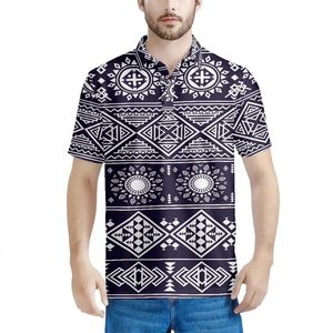 Impression à la demande Polo uni pour homme T-shirt CUSTOM Tribal Western Aztec Sun Tattoo Polos imprimés T-shirts avec logo Bleu - Product Image 3