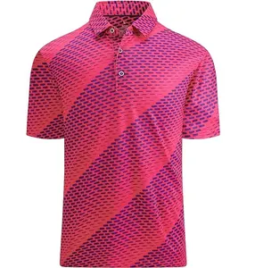 Men's Quick Dry Golf Polo T Shirts Custom Logo Pattern Digital Print Embroidery Knitted Fabric Sport Shirts Sublimation