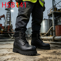 Chaussures de travail en cuir embossé HY, résistantes aux intempéries, avec semelle en caoutchouc Goodyear, bottes de sécurité en cuir pour hommes, modèle JamaicaHSB141