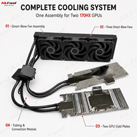 Kit Pendingin Air 1-ke-2 untuk 170hx 8GB V100 A100 H100 A4000 4000ADA 5880ADA A5000 A6000 L20 L40 L40S A40 RTX 4090/5090