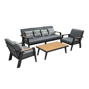 Garden <b>Sofa</b> Set Aluminum Alloy <b>Waterproof</b> Cushions Outdoor Furniture Contemporary Design For Patio Pool Villa - Product Image 1