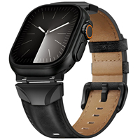 Bandjoy OEM Vente en gros de bracelets de montre en cuir véritable rétro Crazy Horse avec connecteurs métalliques, bracelets de remplacement pour Apple Watch Ultra 4
