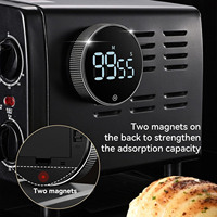Große LED-Anzeige Drehbarer Countdown Magnetischer Kocht imer Runder schwarzer digitaler Küchen timer