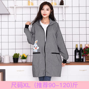 2023 Damen neuer Stil 100 % Baumwolle Bib-Schürze ölfest Küche Smock mit modischen Ärmeln für Arbeit Kleidung für Herbst Winter - Product Image 6