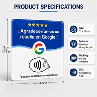 Kartu Ulasan Google NFC Akrilik 12cm Custom Bahasa, Kartu Media Sosial Fb, Kartu Menu Ins, RTS untuk Restoran Hotel, Kartu Follow, Perekat