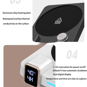 แผ่นอุ่นขวดนมแบบเสียบปลั๊ก 40W 9 ระดับ 40-80 ℃   แผ่นทำความร้อนอัจฉริยะสำหรับใช้ในบ้านและสำนักงาน สำหรับกาแฟ/ชา/นมร้อน - Product Image 5