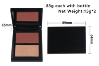 Marque privée Blushed Duo Blush Palette Maquillage à la crème à la pêche avec fonction de blanchiment naturel Black Cheek Contour Blush Cosmetics