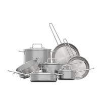 Ustensiles de cuisine en acier inoxydable 304, marmite haute, marmites, casseroles antiadhésives avec poignée en acier inoxydable 201