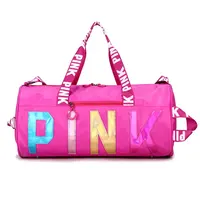 Osgoodway2 Стильная Спортивная женская сумка для выходных, портативная блестящая розовая спортивная сумка для девочек оптом