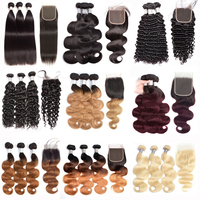 Vendor Rambut Manusia Remy Mentah Tanpa Proses, Kualitas 8A 12A, Harga Grosir, Ongkir Gratis, Model Body Wave, Bundel Rambut India Mentah dengan Set Closure