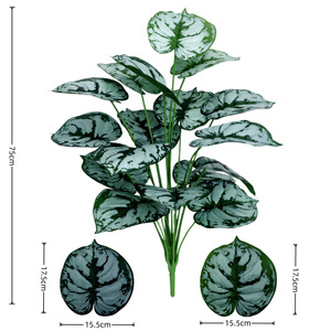 Bouquet de plantes vertes artificielles 30cm-100cm, ruban plastique, décoration de jardin extérieur et intérieur, fleurs artificielles en gros - Product Image 3