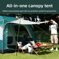 Tente de camping en gros série 096 pour 3 à 12 personnes, ensemble complet extérieur, deux chambres et un salon, tente de parc portable quatre saisons