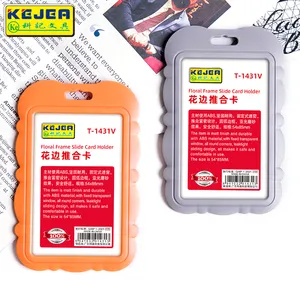 Kejea Plastic Abs ID Tarjetero con cordón para el cuello Diseño de diapositivas personalizado Business Credit Id Card Holders