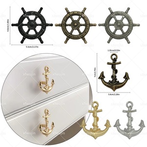 Poignée de tiroir et de meuble Xiaofei Hardware, style ancre et gouvernail, en alliage de zinc, à trou unique, moderne et minimaliste - Product Image 1