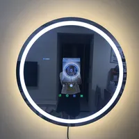 Умное волшебное зеркало онлайн Android Google интеллектуальная система индивидуальное круглое светодиодное зеркало