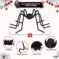 Offre Spéciale Décorations d'extérieur Halloween Araignée poilue géante effrayante Grands accessoires pour la décoration de jardin et de fête sur le thème de l'horreur