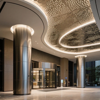 Revêtement de pilier en métal ajouré personnalisé en acier inoxydable pour colonne incurvée décorative pour le hall de l'hôtel