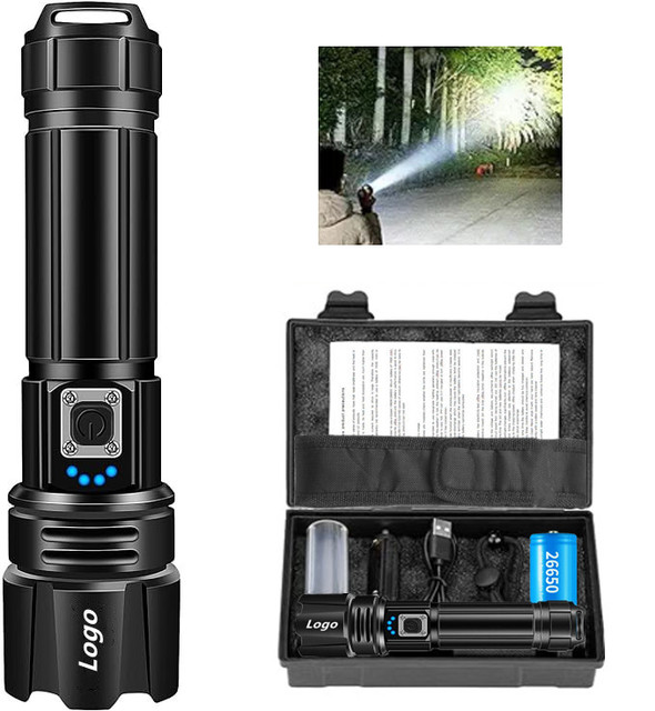 Xhp70.2 Tactical Led Rechargeable Flashlights High Lumens Torch Light Powerful Ultra Long Range Hand Lantern