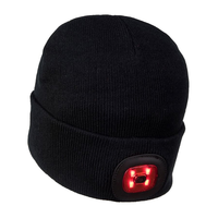 Bonnet LED en tricot acrylique, double éclairage avant blanc arrière rouge, pour course en extérieur, cyclisme, hiver, chaleur, unisexe, personnalisable OEM ODM
