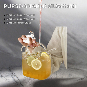 Vase en forme de sac à main en <span class=keywords><strong>verre</strong></span>, verres à boire pour jus et <span class=keywords><strong>vin</strong></span>, adaptés au bar et à la maison - Product Image 3