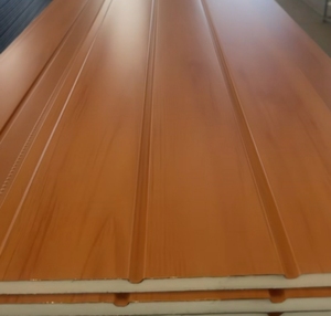 Thép Trọng Lượng Nhẹ Kim Loại Trang Trí Tấm Bền <span class=keywords><strong>Polyurethane</strong></span> Bánh Sandwich Cho Ngoài Trời Bên Ngoài Bức Tường Xây Dựng Nhà Máy Sản Xuất - Product Image 1