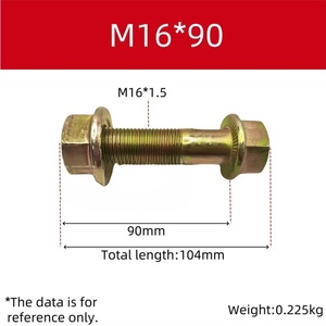 อะไหล่เพลาล้อรถบรรทุกคุณภาพสูง น็อตหัวหกเหลี่ยมและสลักสปริง M16*80 M16*90 M16*100 M16*120 ใช้ได้กับรถบรรทุกทั่วไป - Product Image 3