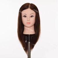 LINDALHAIR Tête de mannequin de coiffure Elite-Caractéristiques du visage européen, cheveux humains vierges, apparence personnalisable pour l'entraînement des cheveux