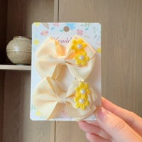 Nouveauté transfrontalière : Lot de pinces à cheveux pour enfants, style japonais et coréen, avec petits nœuds floraux, vente en gros