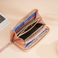 Dompet Panjang Wanita Kapasitas Besar dengan Ritsleting Gaya Korea Tas Ponsel Genggam Hadiah Promosi Perusahaan
