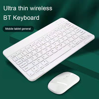 Beyaz pembe ofis Tablet PC şarj edilebilir kablosuz klavye ve fare Combos Set için kablolu fare ile Android cep telefonu Ipad