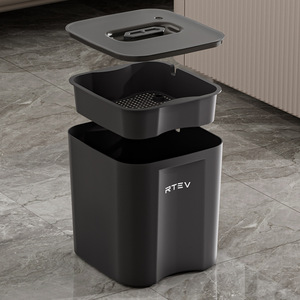RTEV Tea Waste <b>Bin</b> Square With <b>Lid</b> Indoor Modern Luxury Style Large Size - Product Image 4