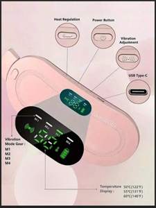 Digital Display Cordless Thickened Deerskin Fabric Menstrual Heating Pad Timing Control <strong>Period</strong> <strong>Pain</strong> Relief Massage <strong>Belt</strong> - Product Image 5