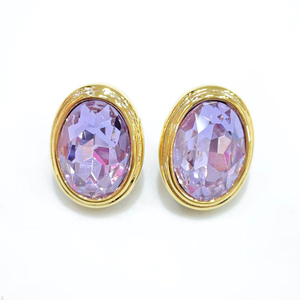 Orecchini Estetica Coquette Viola Lavanda Placcati Oro 18K, Pendenti Geometrici Sfaccettati Radianti, Gioielli Trendy per Anniversario Unisex - Product Image 1