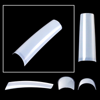 Professionnel Long ABS Français Demi-Couverture Nail Art Cercueil Ongles Conseils Marque Privée Clair Naturel Facile Flexible Ongles Conseils