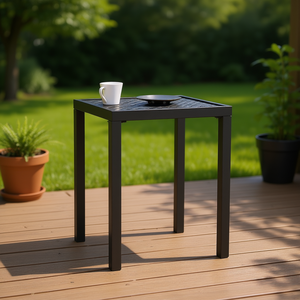 Tavolo da Giardino Compatto in Acciaio Antracite, Design Minimalista per Esterni, Arredamento Durevole - Product Image 2