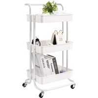 Chariot de rangement pour articles ménagers Chariot de cuisine mobile Étagère multicouche en plastique pour snacks et aliments avec roues