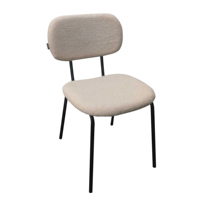 Chaise de salle à manger moderne nordique à dossier incurvé, rembourrée en tissu velours, avec pieds en métal pour la maison, la cuisine, la salle à manger