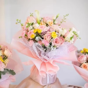 Papel de regalo floral coreano, caja de regalo de flores de papel DIY, papel de malla de punto de nieve romántico Premium para boda - Product Image 2