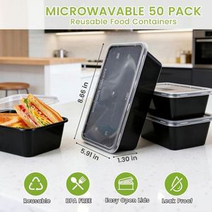 Contenedores para Preparación de Comidas de 1500 Piezas, 750 ml, Libres de BPA, de Polipropileno, Antiderrames, Aptos para Microondas/Lavavajillas/Congelador - Product Image 2